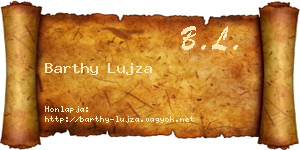 Barthy Lujza névjegykártya